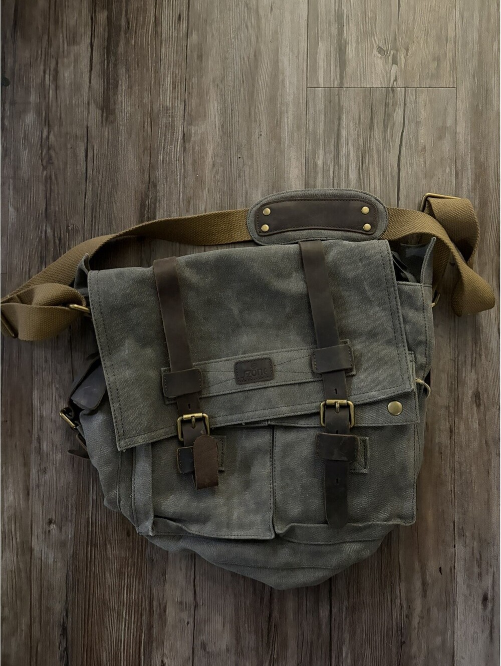 Vintage S-Zone Messenger Heavy Canvas and Leather Bag
